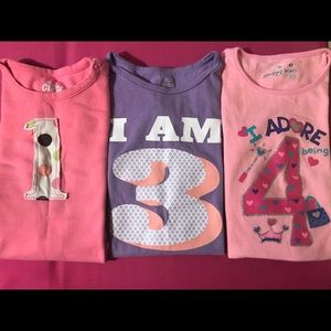 Bundle pink/purple Birthday girl shirts 1,3,4 !